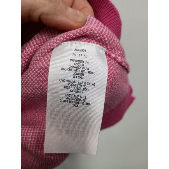 Belle By Kim Gravel Womens Sweater Size 1X Pink White Plaid Preppy Pullover - Picture 4 of 7